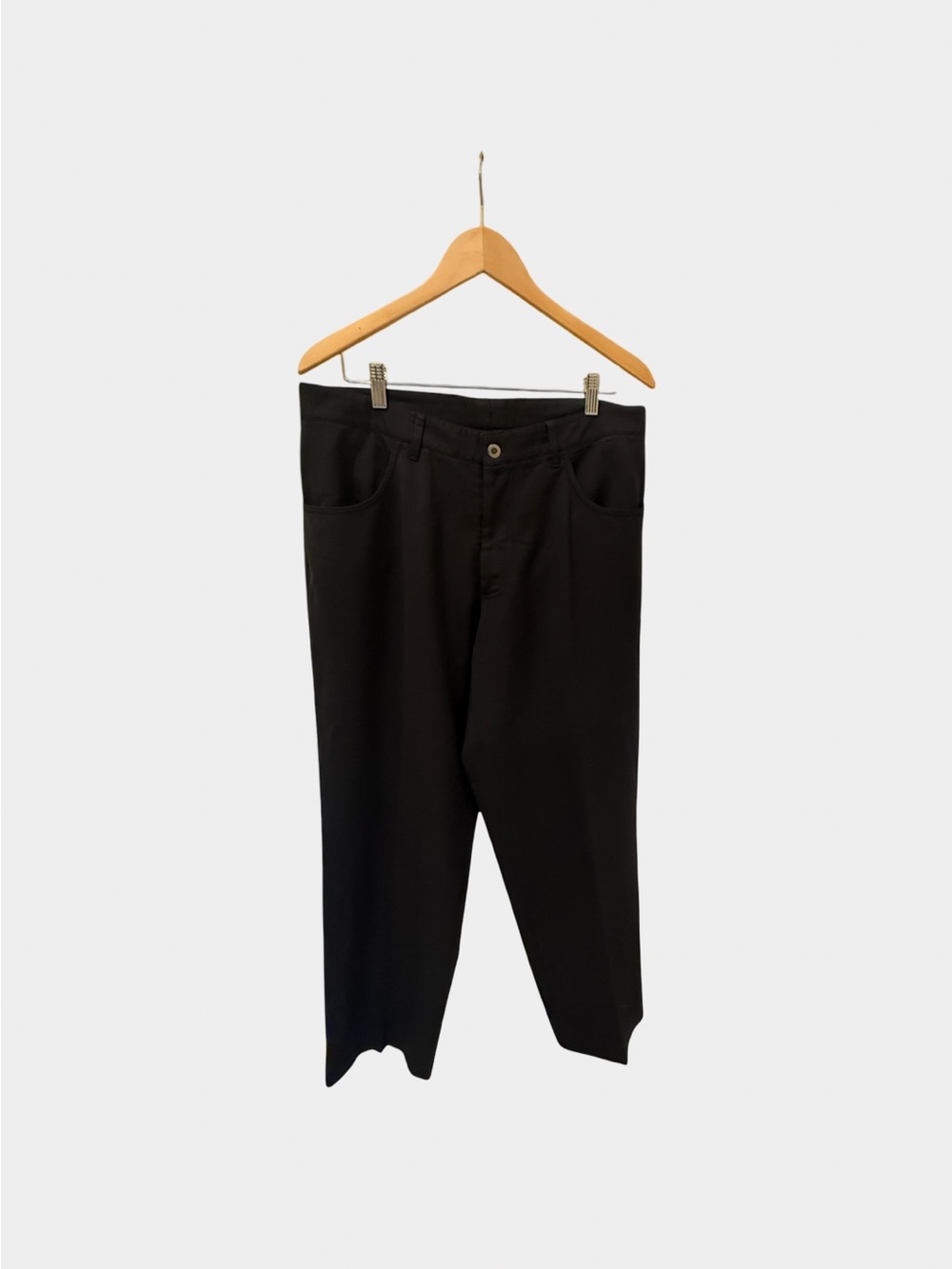 Armani Collezioni Black Tailored Wool Blend Trousers Made in Italy